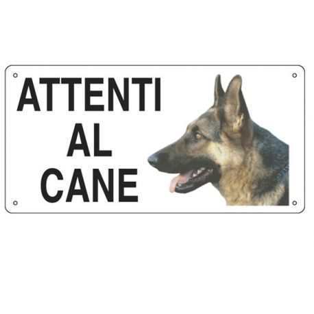 Cartello alluminio 25x13 ATTENTI AL CANE