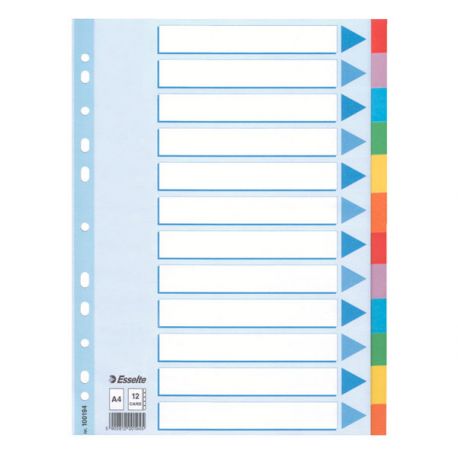 Separatore A4 cartoncino 12tasti color 100194