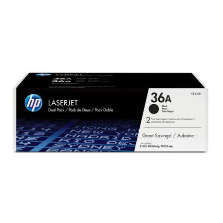 Kit 2pz Toner HP CB436AD Laserjet nero