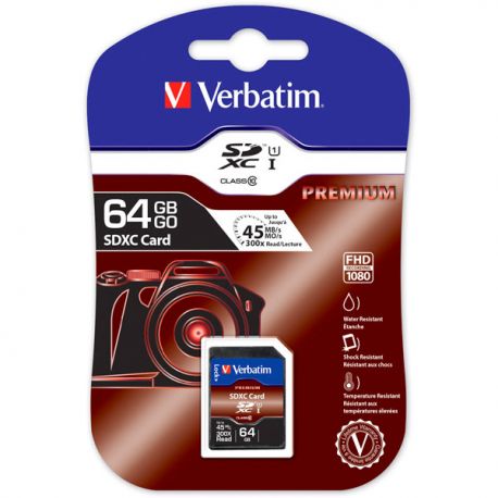 Memoria SD-HC classe 10 64GB Verbatim