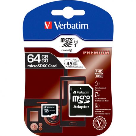 Memoria Micro SDHC 64GB + adattatore SD