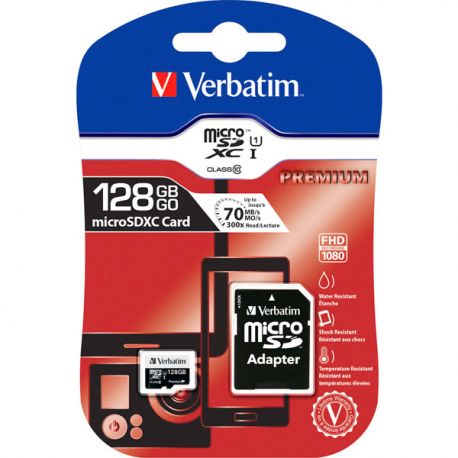 Memoria Micro SDHC 128GB + adattatore SD Verbatim