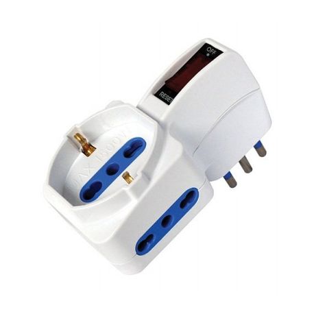ADATTATORE 10A VERTICALE 2 PRESE 10/16A + 1 SCHUKO
