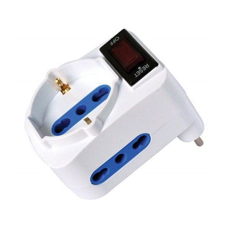 ADATTATORE 10A ORIZZONT. 2 PRESE 10/16A + 1 SCHUKO