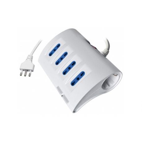 Multipresa scrivania 4 bipasso + 2 shuko + 2 USB con interruttore