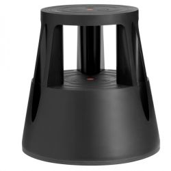 Sgabello Roll a step nero ruote rientranti 150kg