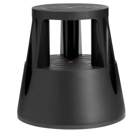 Sgabello Roll a step nero ruote rientranti 150kg