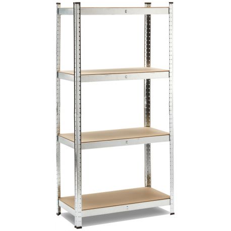 Scaffale metallo e legno 4ripiani 80x40x160H cm 150kg