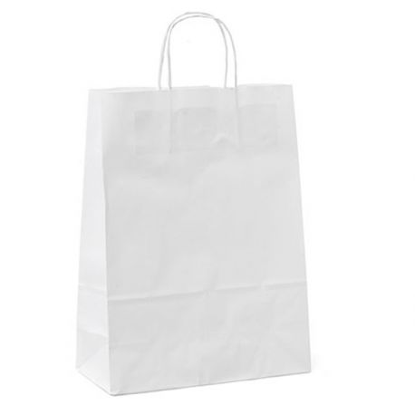 Shoppers neutre Kraft 18x8x24 25pz bianco cordino
