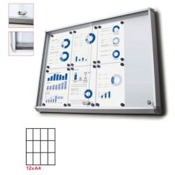Bacheca ante scorrevoli interni 12xA4 94x98cm verticale STL