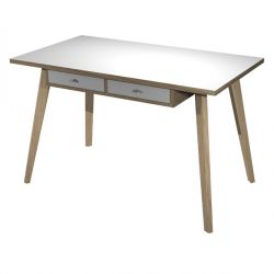 Postazione HOME OFFICE + cassetti 120x60 gambe legno