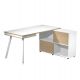 Workstation MAXI 160x80xh81cm gambe met. bia/rov.