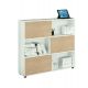 Libreria Tetris 3 ante scorr. 120x35x116h bia/rov