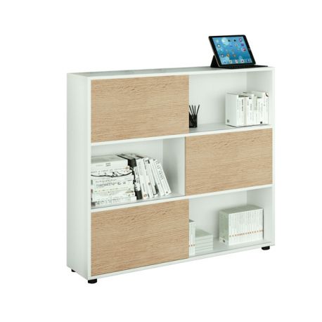 Libreria Tetris 3 ante scorr. 120x35x116h bia/rov