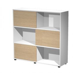Libreria Tetris 3 ante scorr. 120x35x116h rov/bia