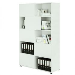 Libreria Tetris 5 ante scorr. 120x35x191h bia/bia
