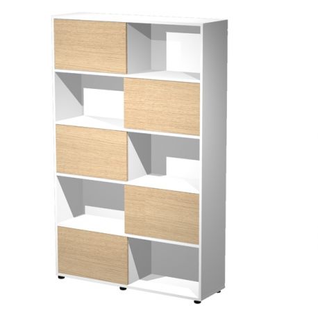 Libreria Tetris 5 ante scorr. 120x35x191h rov/bia
