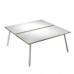 SCRIVANIA 2 POSTAZ. 140X166CM BI/ BI SKINNY METAL