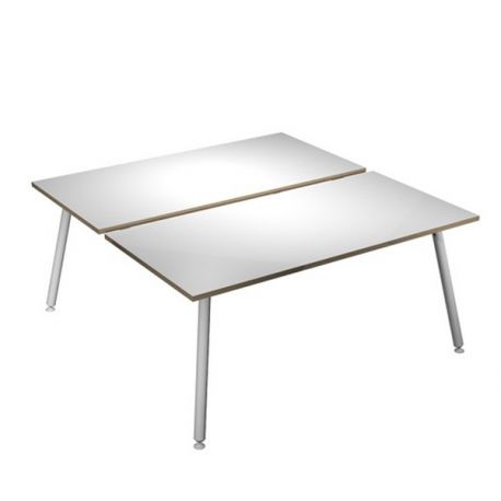 SCRIVANIA 2 POSTAZ. 140X166CM BI/ BI SKINNY METAL