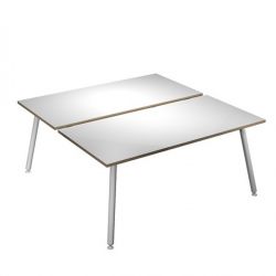SCRIVANIA 2 POSTAZ. 160X166CM BI/ BI SKINNY METAL