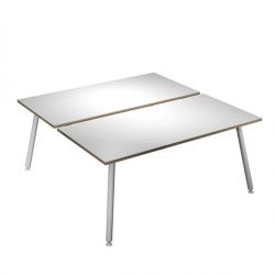 SCRIVANIA 2 POSTAZ. 180X166CM BI/BI SKINNY METAL