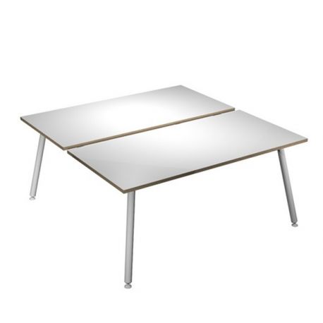 SCRIVANIA 2 POSTAZ. 180X166CM BI/BI SKINNY METAL