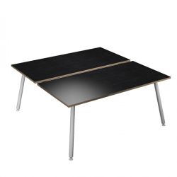 SCRIV. 2 POSTAZ. 180X166CM BI/NERO V. SKINNY METAL