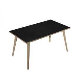 SCRIVANIA 140X80XH74,4CM ROVERE/NERO VENATO WOODY