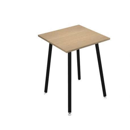 TAVOLO ALTO 80X80XH105CM NERO/ ROVERE SKINNY METAL