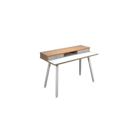 Postazione HOME OFFICE + sopralzo 120x60 gambe legno