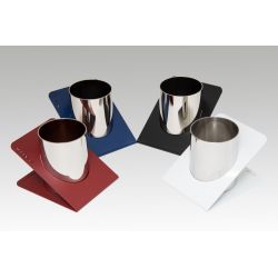 BICCHIERE PORTAPENNE METALLO COLORE BLU