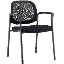 Sedia attesa EQUITY nero con braccioli