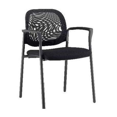 Sedia attesa EQUITY nero con braccioli