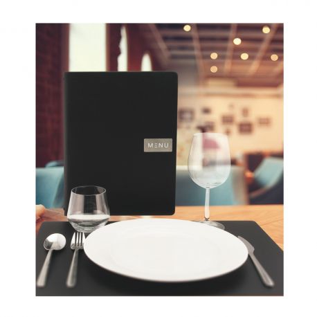 PORTA MENU A424X33CM NERO ROYAL CON 1 INSERTO DOPP