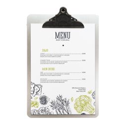 PORTA MENU' IN METALLO A4-33,2X22,8CM CON CLIP