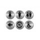 SET 6 PITTOGRAMMI ADESIVI D. 10CM IN ACCIAIO SECUR