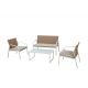 SALOTTO MADEIRA BIANCO/BEIGE - SET 4 ELEMENTI