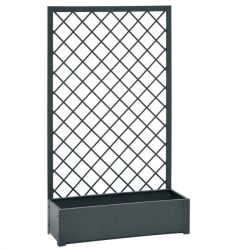 FIORIERA IN METALLO CON TRALICCIO ANTRACITE