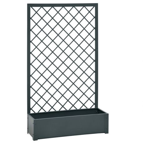 FIORIERA IN METALLO CON TRALICCIO ANTRACITE