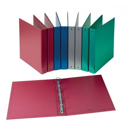 Cartella pl. 22x30 diam.30 4 anelli Europa grigia met.