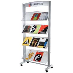 Espositore Large 4 ripiani trasparente Paperflow grigio