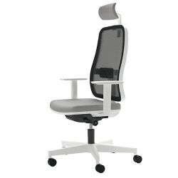 Sedia operativa BLAZE bianca + poggiatesta e braccioli