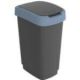 Bidone Rotho Twist 25lt 33x25x48cm nero/blu