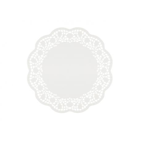 6 SOTTOTORTA DECORATIVI IN CARTA BIANCA DIAM.27CM