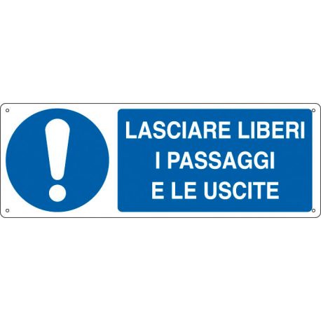 CARTELLO ALL. 35X12,5CM USCITA EMER/ LIBERO PASS.
