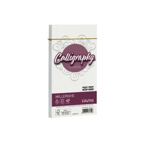 Buste Favini Millerighe 11x22/100 cf.25pz bianco