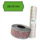 Cf.10 rotoli etich. perm.26x16 verdi Printex