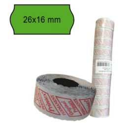 Cf.10 rotoli etich. perm.26x16 verdi Printex