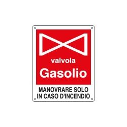 Cartello alluminio 25x31 VALVOLA GASOLIO