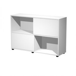 Libreria Teris 2 ante scorr. 120x35x79h bia/bia